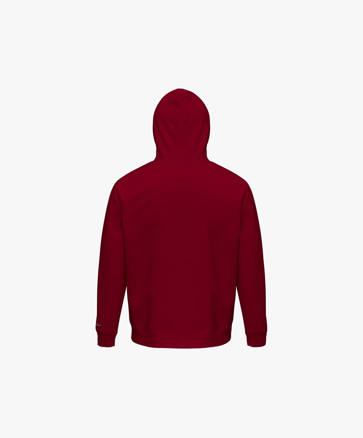 Vue de dos du hoodie bordeaux Salut Fred