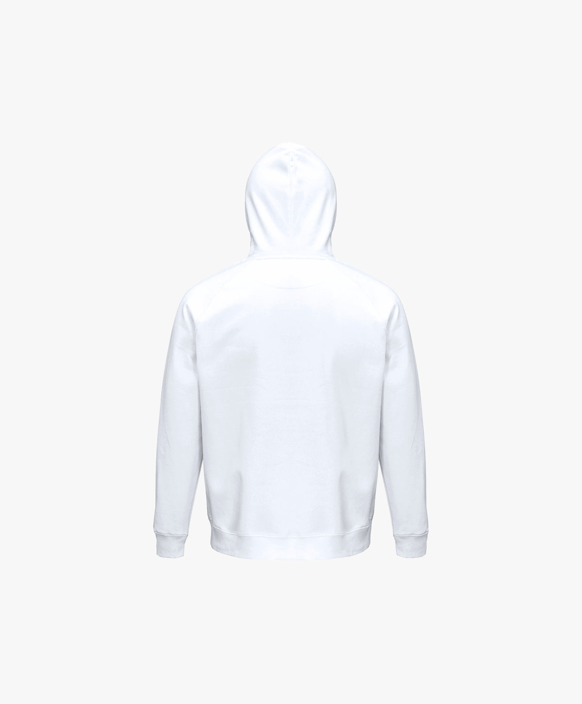 Vue de dos du hoodie blanc Salut Fred avec motif Quai Branly de la collection Rues de France