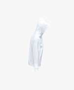 Vue côté droit du hoodie blanc Salut Fred avec motif Rue Duquesne de la collection Rues de France