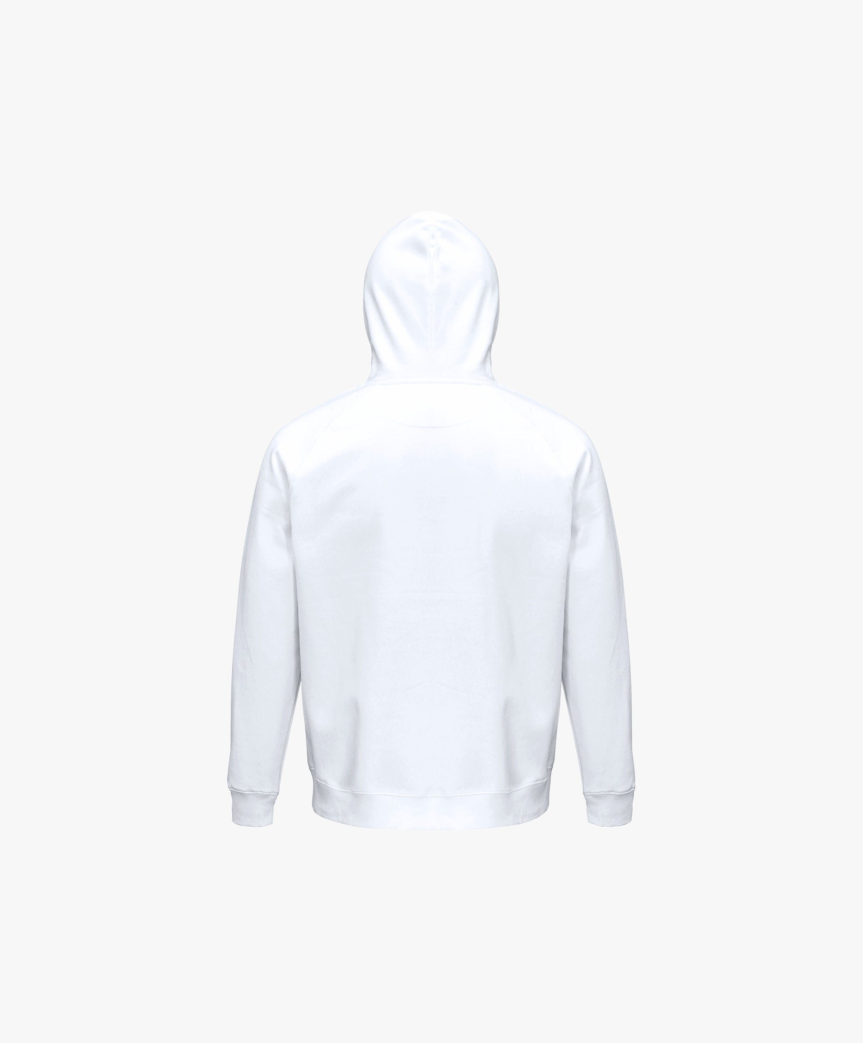 Vue de dos du hoodie blanc Salut Fred avec motif Rue Duquesne de la collection Rues de France