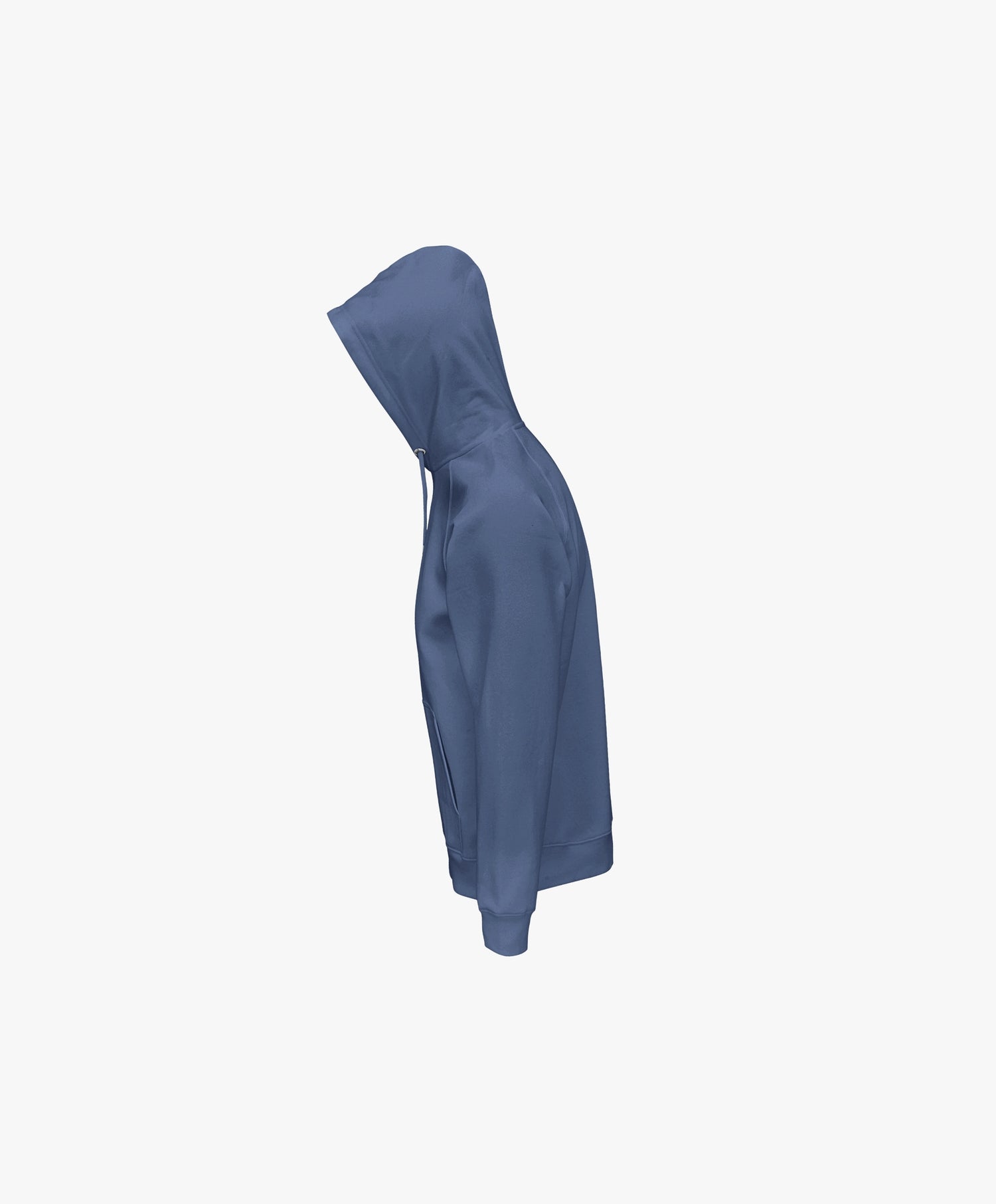 Vue côté gauche du hoodie bleu ardoise Salut Fred avec motif Rue Duquesne de la collection Rues de France