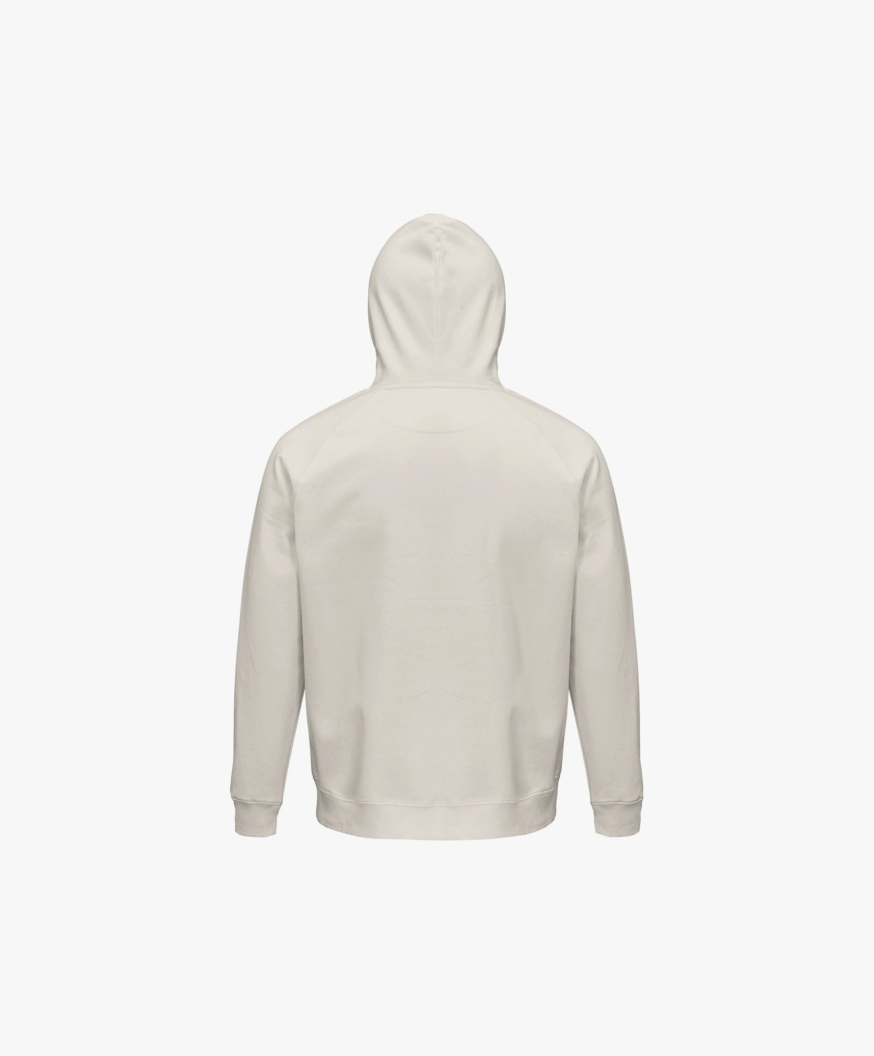 Vue de dos du hoodie écru Salut Fred avec motif Rue de la Paix de la collection Rues de France