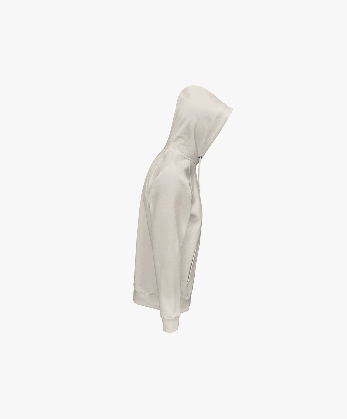 Vue côté droit du hoodie écru Rue Duquesne Salut Fred de la collection Rues de France
