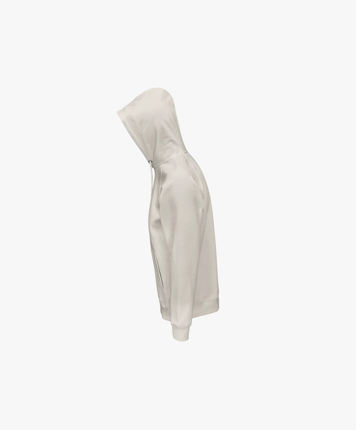 Vue côté gauche du hoodie écru Rue Duquesne Salut Fred de la collection Rues de France