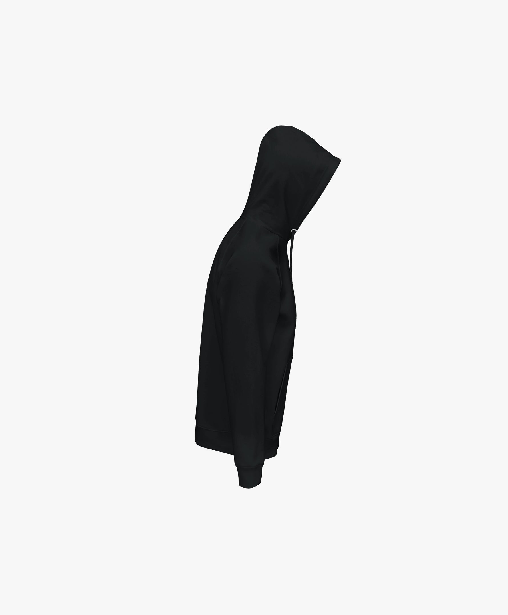 Vue côté droit du hoodie noir Salut Fred