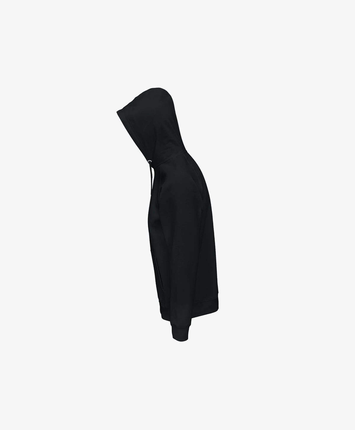 Vue côté gauche du hoodie noir Salut Fred