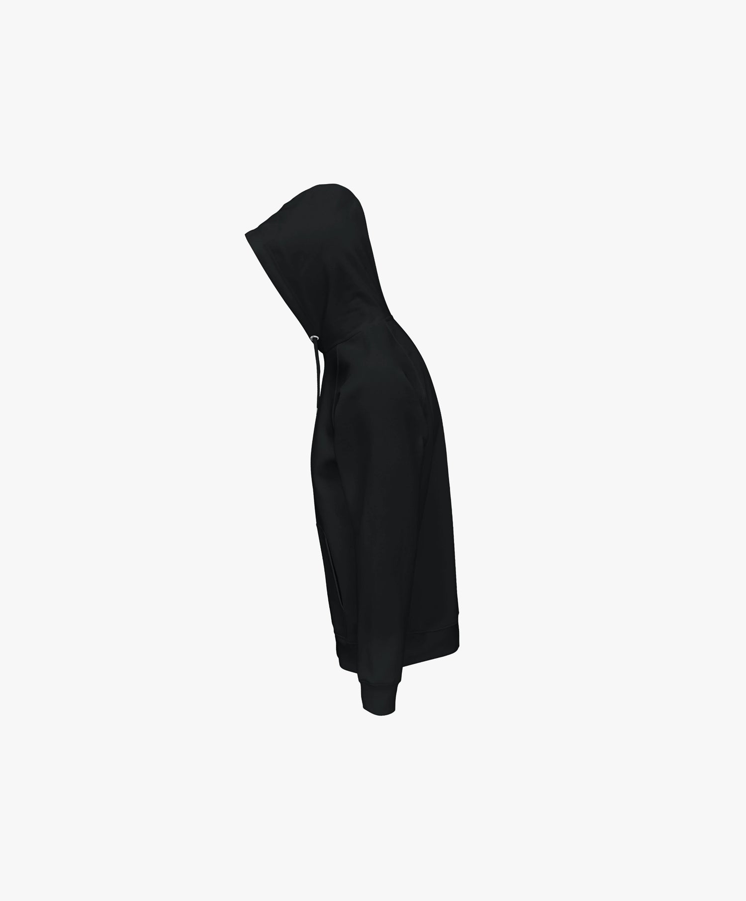 Vue côté gauche du hoodie noir Salut Fred