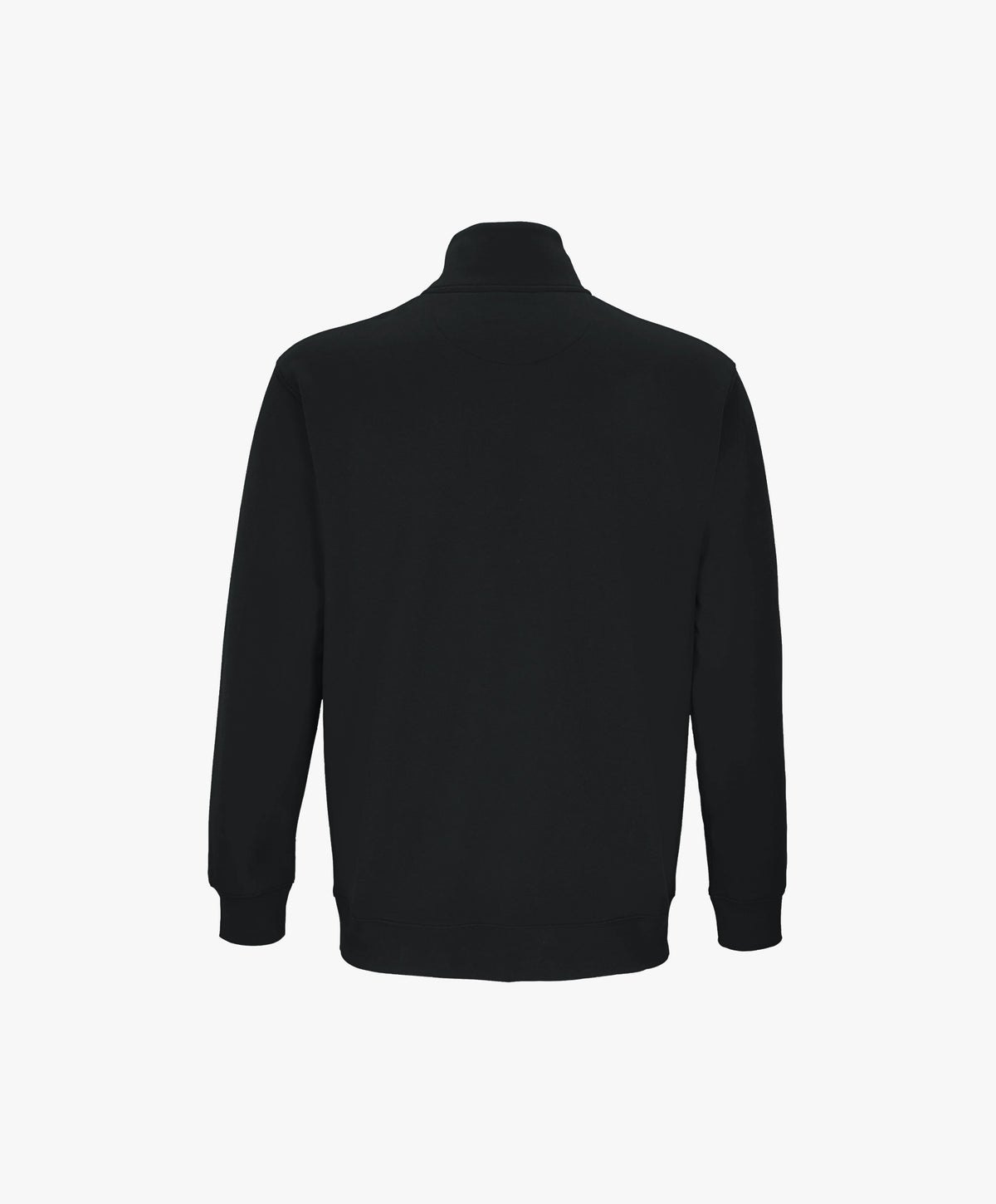 Vue de dos du sweatshirt à col zippé 1/4 noir Salut Fred de la collection Pride