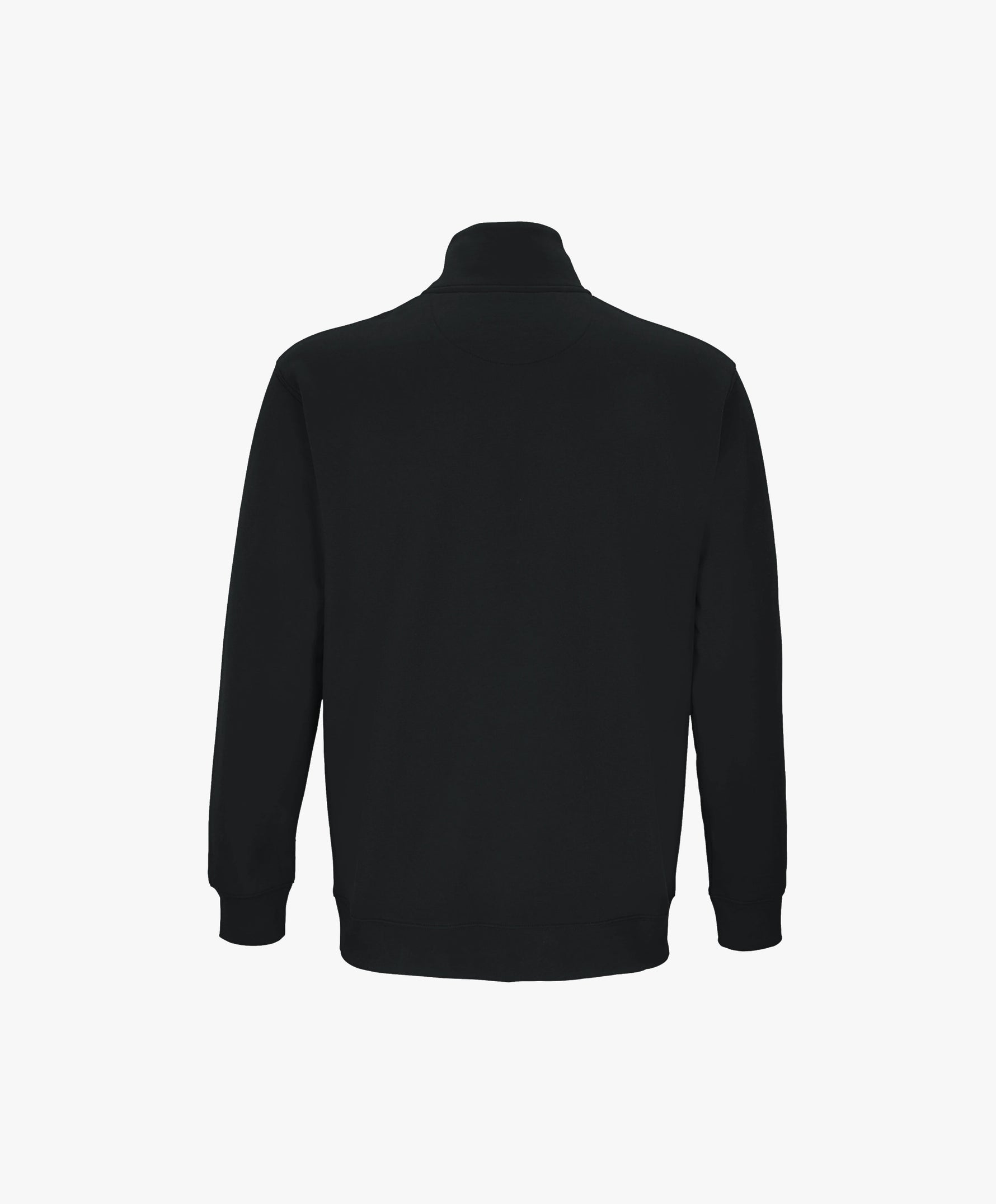 Vue de dos du sweatshirt à col zippé 1/4 noir Salut Fred de la collection Pride