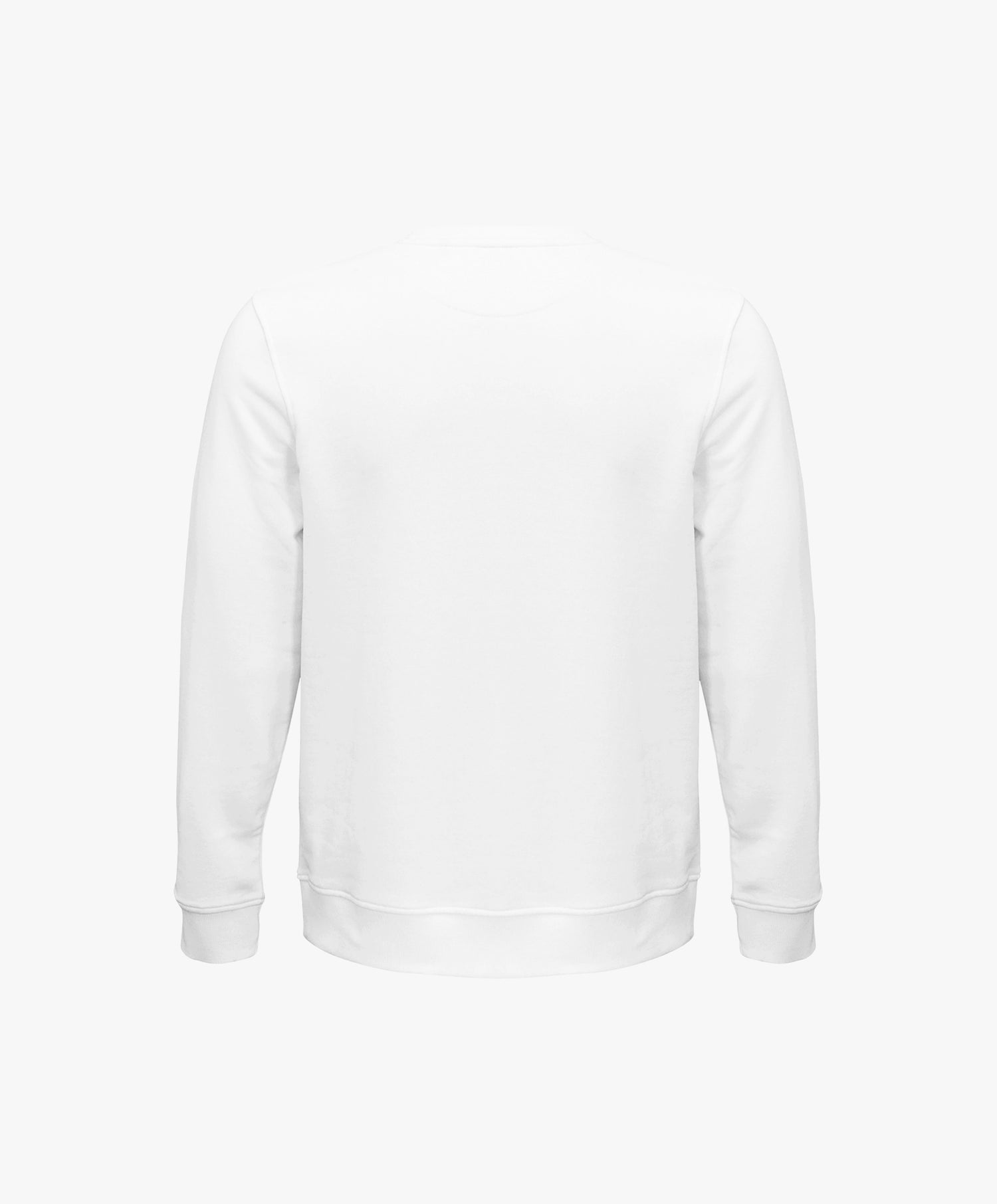 Vue de dos du sweatshirt blanc Salut Fred de la collection « This is not woke. You are just a dick. »