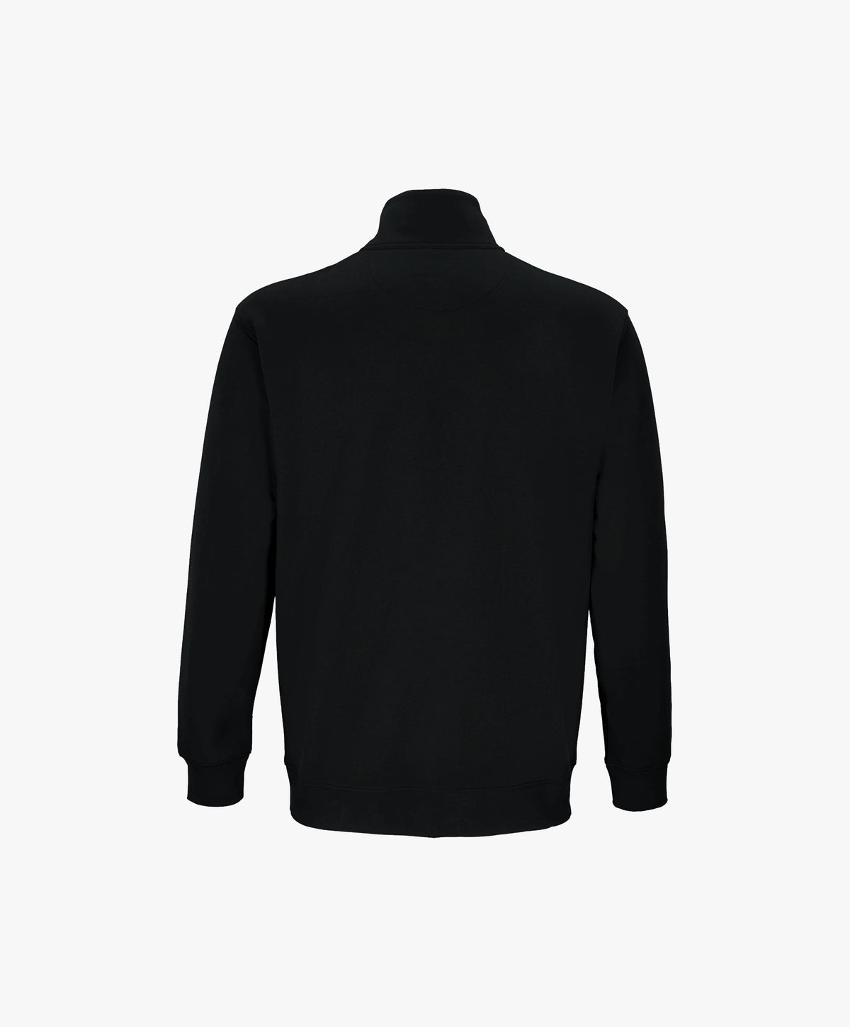 Vue de dos du sweatshirt à col zippé 1/4 noir SF Monogramme Salut Fred