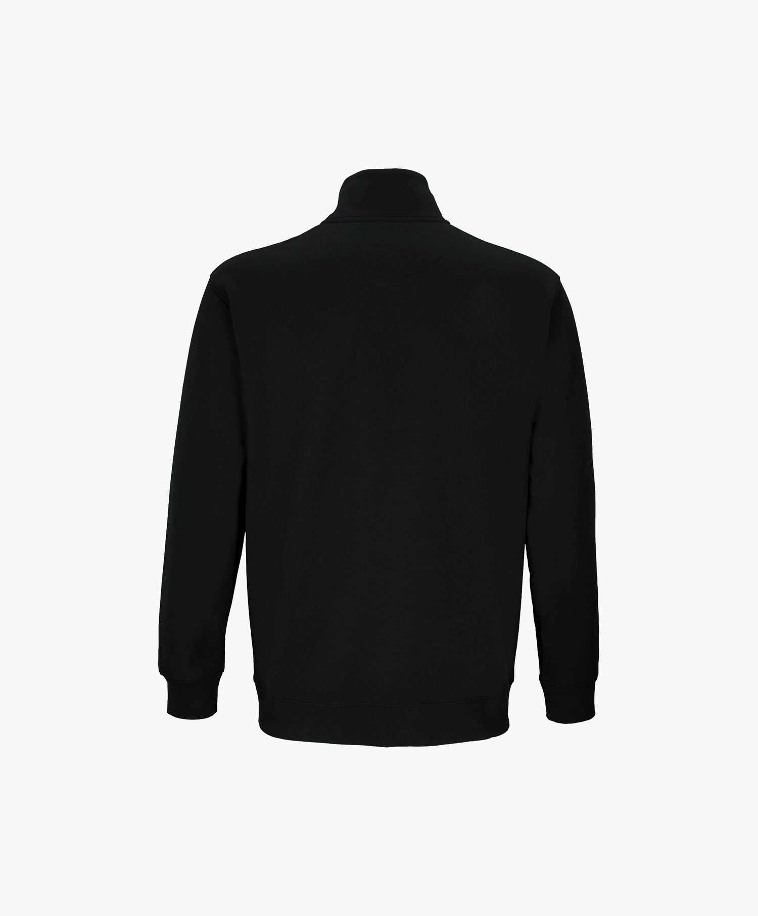 Vue de dos du sweatshirt à col zippé 1/4 noir SF Monogramme Salut Fred