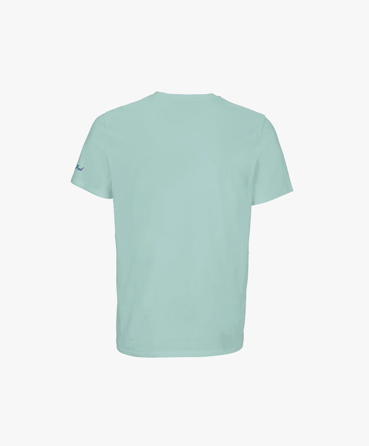 Vue de dos du t-shirt classique bleu opalin Salut Fred de la collection Pride « This is not woke. You are just a dick. »