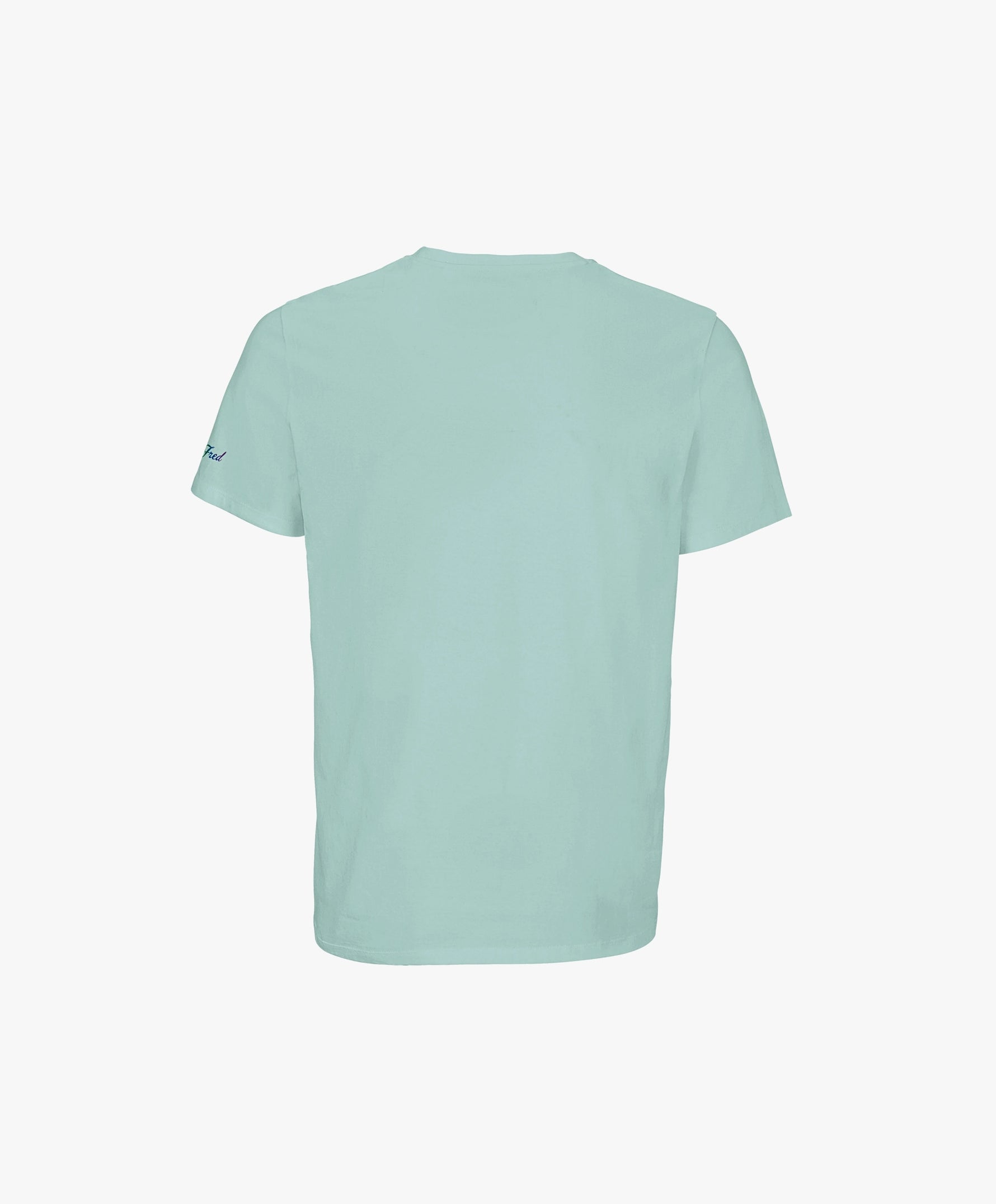 Vue de dos du t-shirt classique bleu opalin Salut Fred de la collection Pride « This is not woke. You are just a dick. »