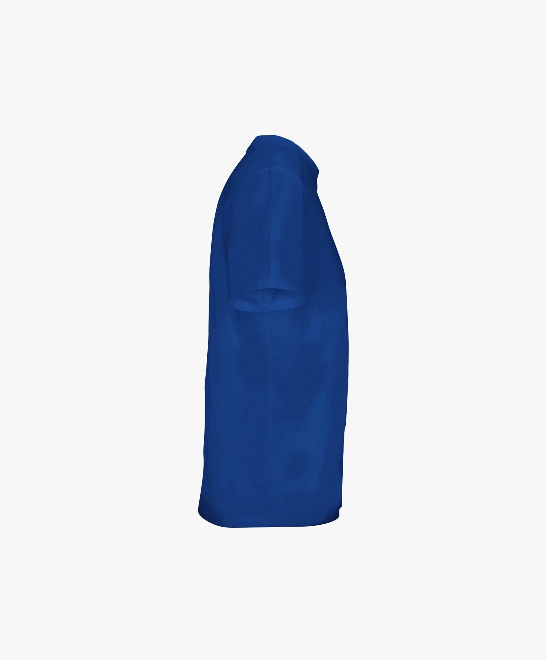 Vue côté droit du t-shirt classique bleu Paris Salut Fred avec motif Rue de la Paix de la collection Rues de France