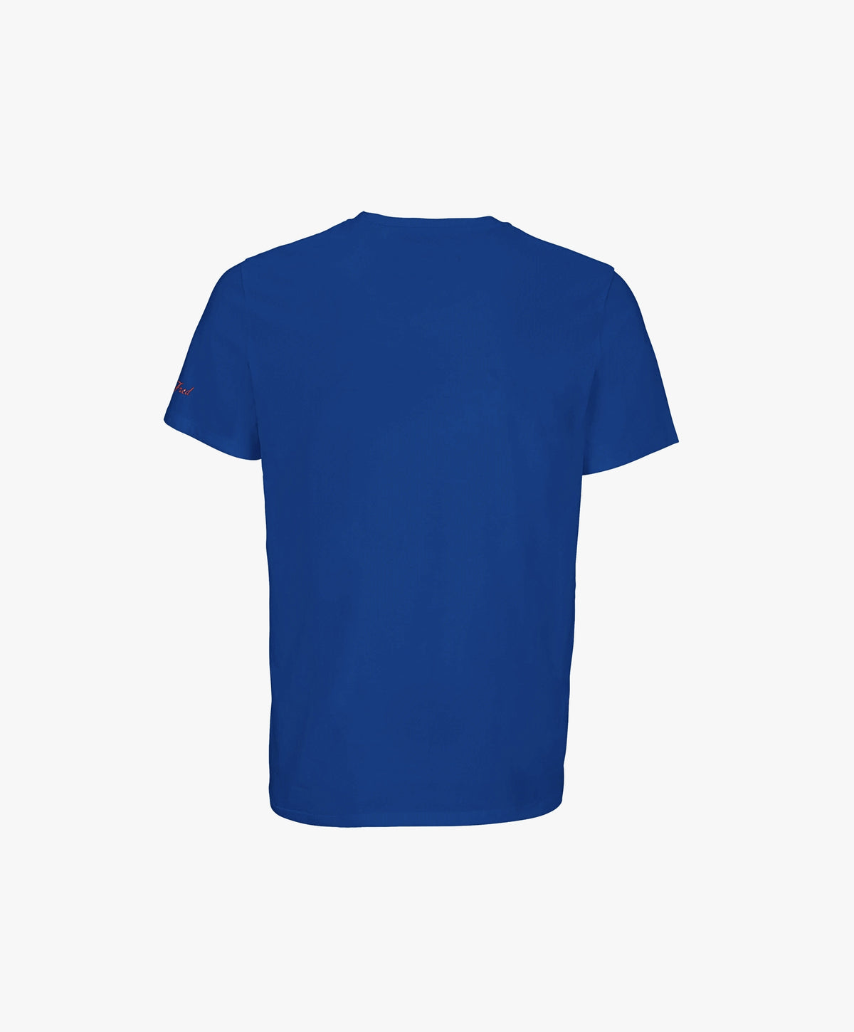 Vue de dos du t-shirt classique bleu Paris Salut Fred avec motif Rue de la Paix de la collection Rues de France