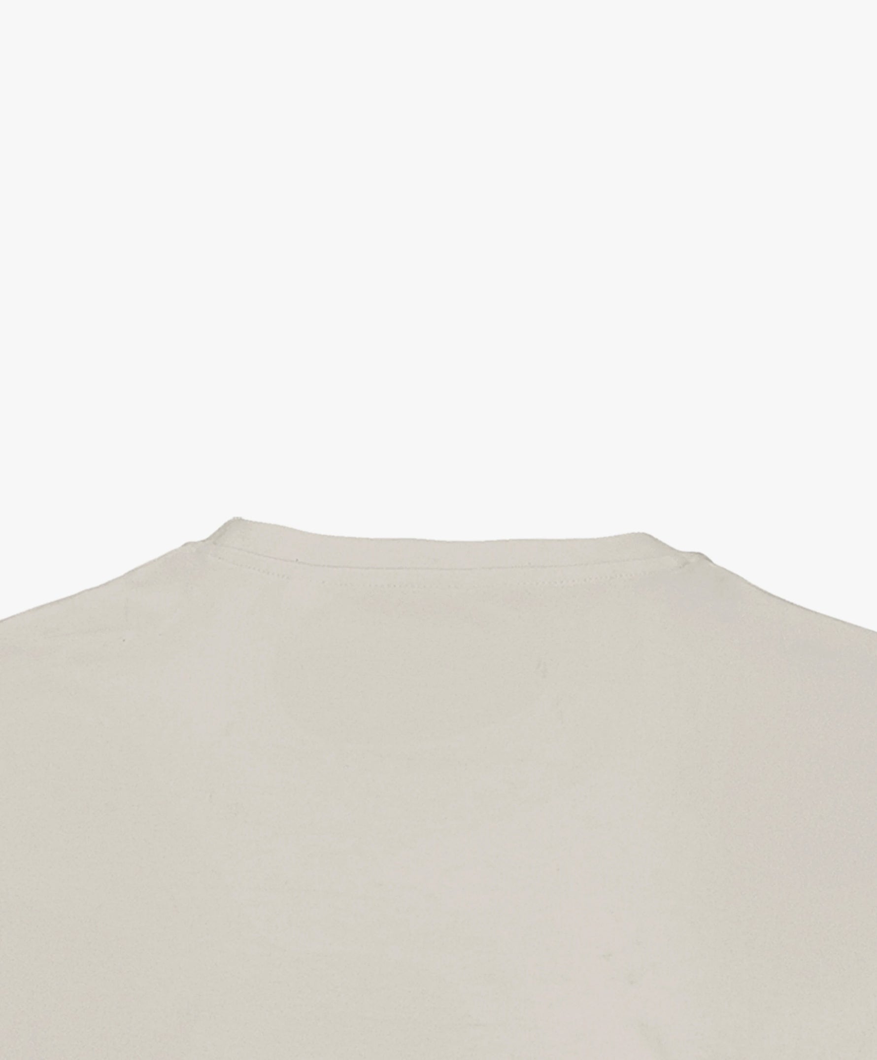 Vue extérieure du col du t-shirt classique écru Salut Fred de la collection Rues de France