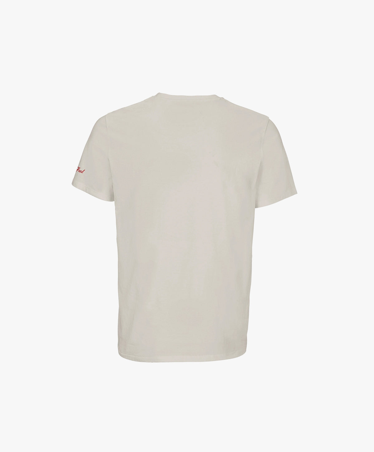 Vue de dos du t-shirt classique écru Salut Fred de la collection Rues de France