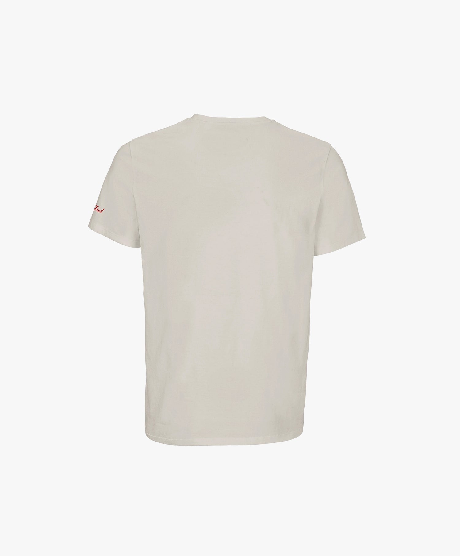Vue de dos du t-shirt classique écru Salut Fred de la collection Rues de France