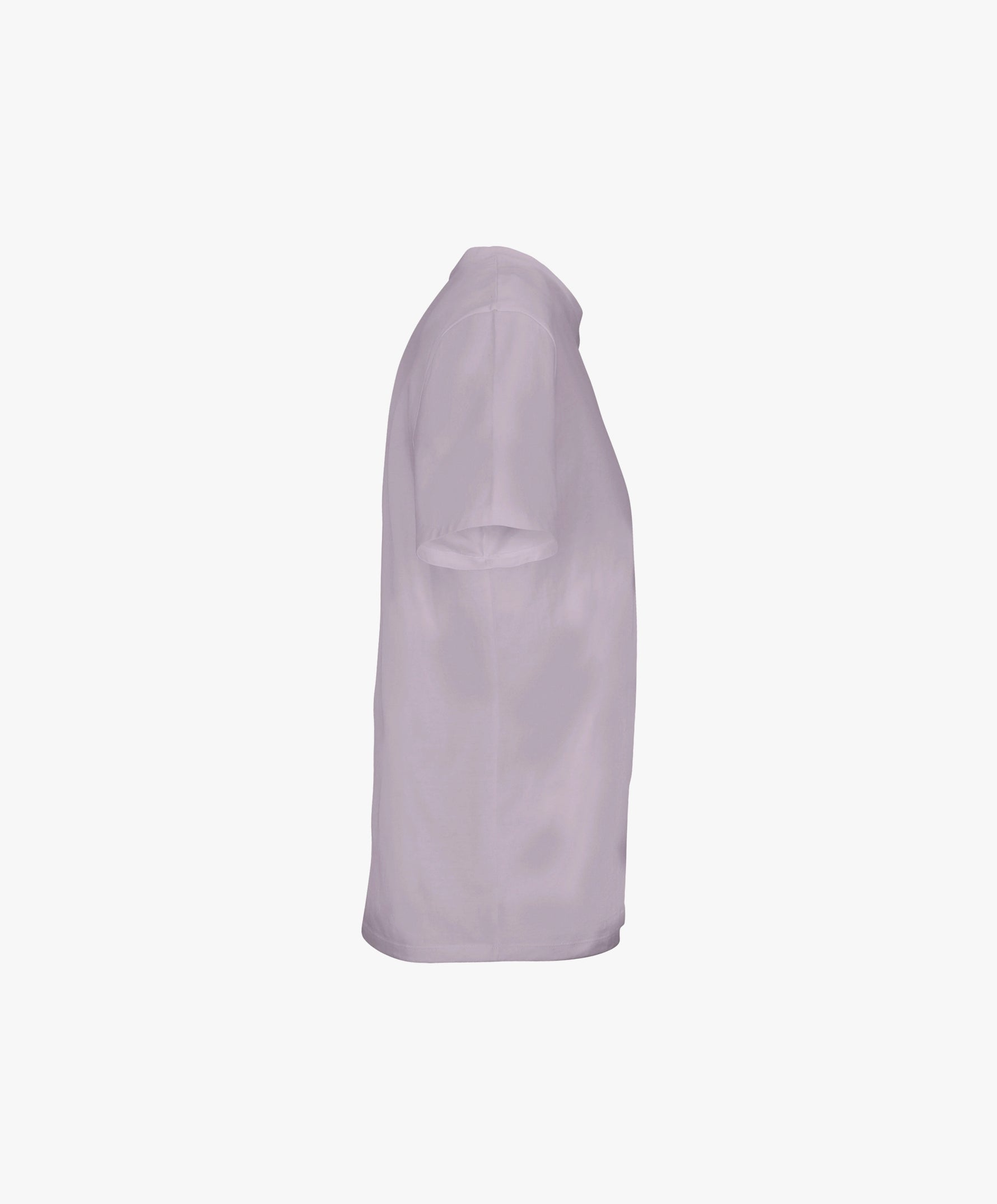 Vue côté droit du t-shirt classique lilas avec texte imprimé « Zizi l’Impératrice » centré sur la poitrine.