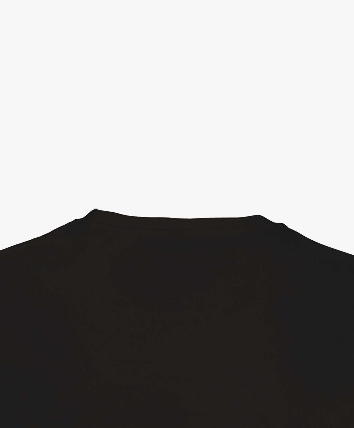 Vue extérieure du col du t-shirt classique noir Salut Fred