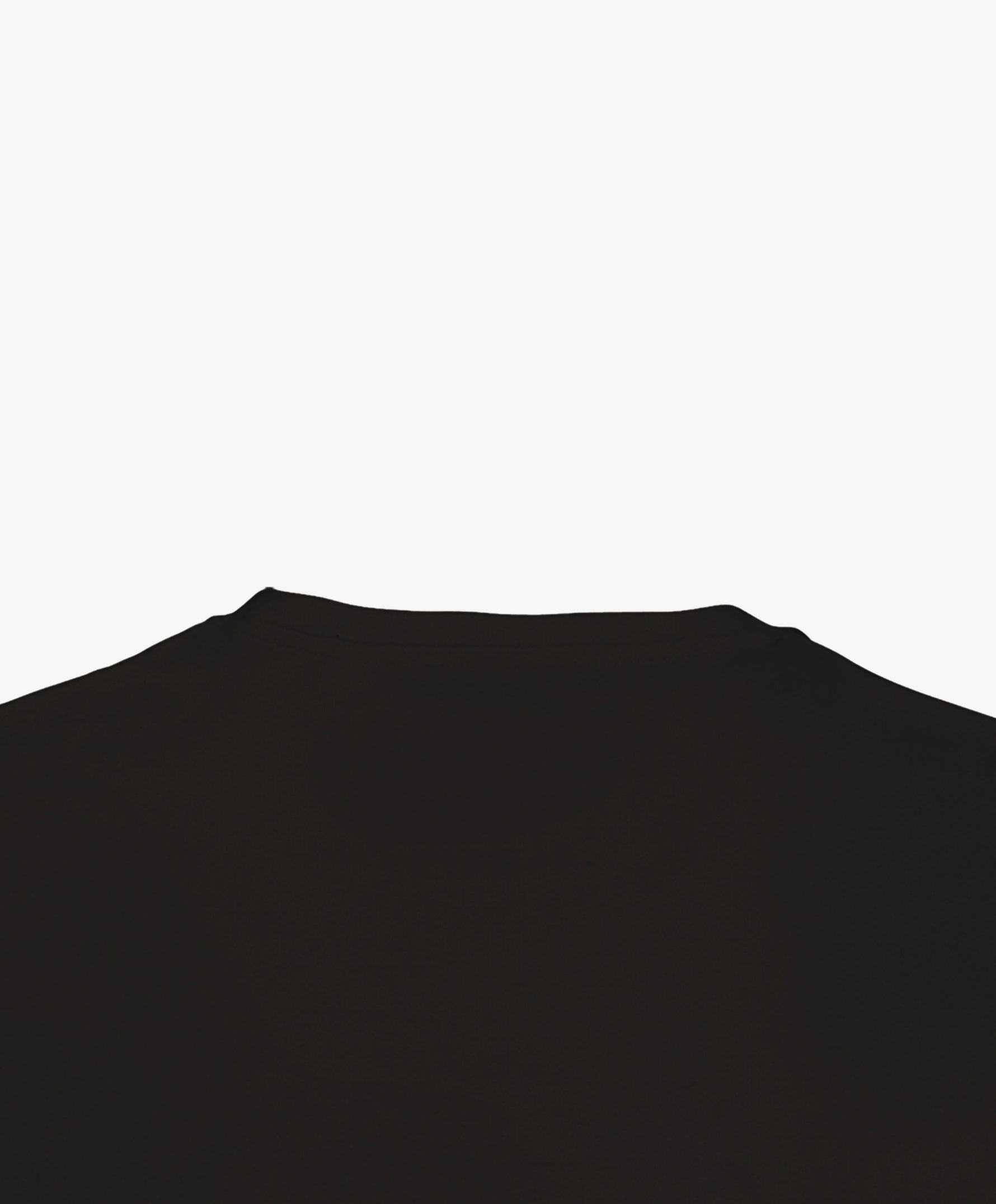 Vue extérieure du col du t-shirt classique noir Salut Fred