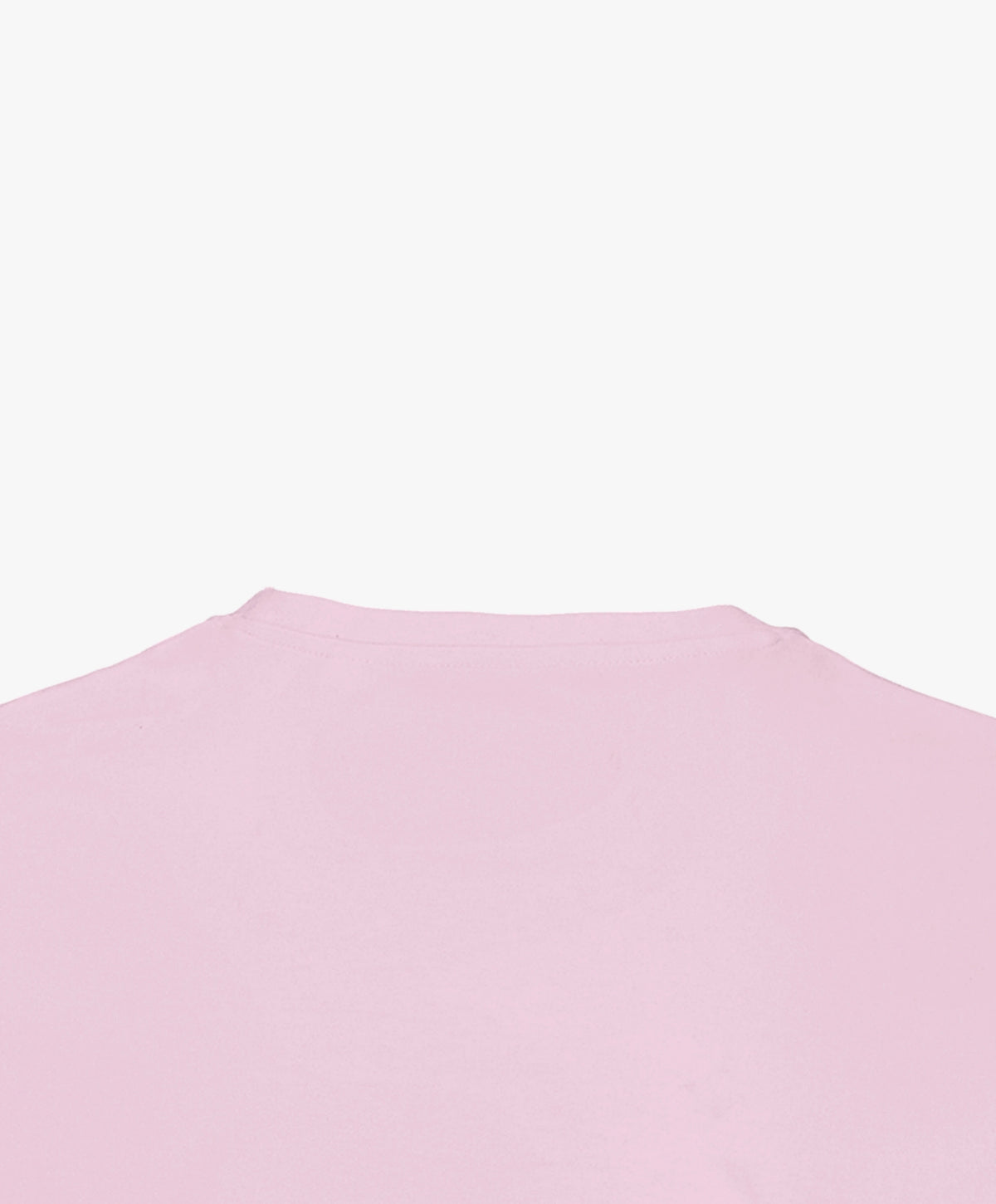 Vue extérieure du col du t-shirt classique rose poudré Salut Fred