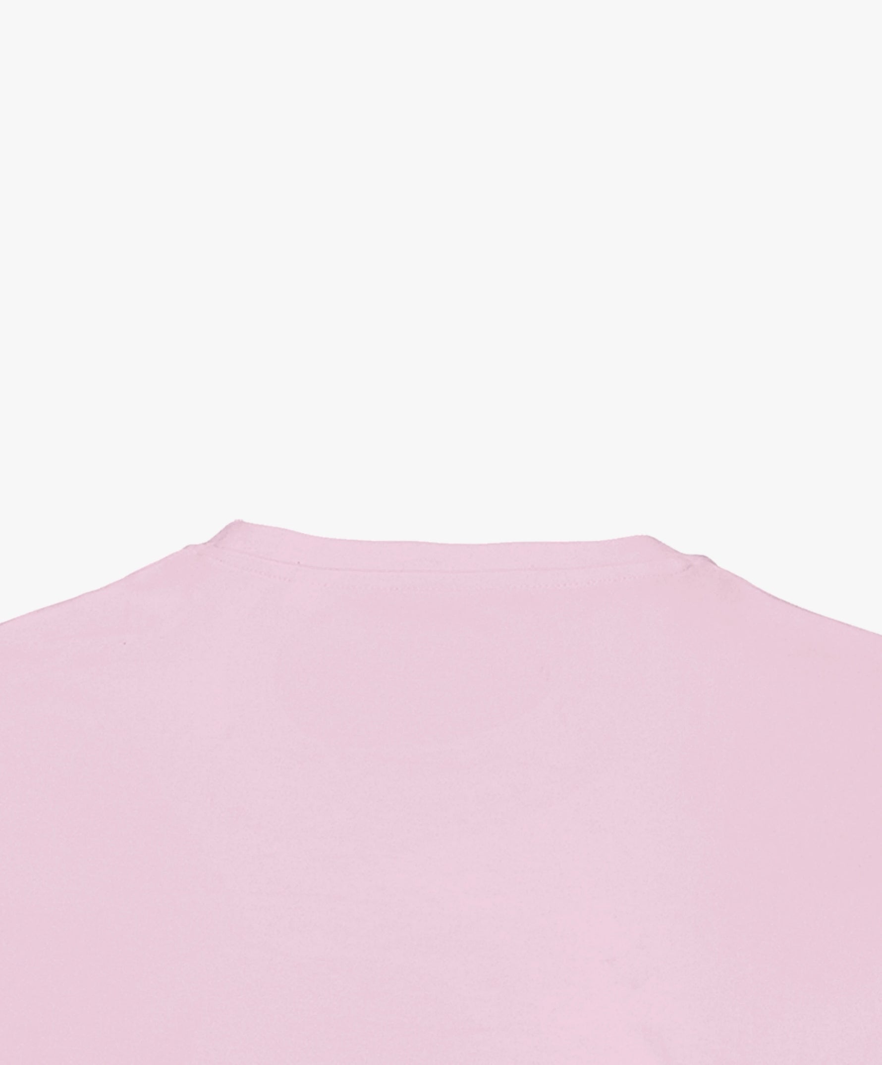 Vue extérieure du col du t-shirt classique rose poudré Salut Fred
