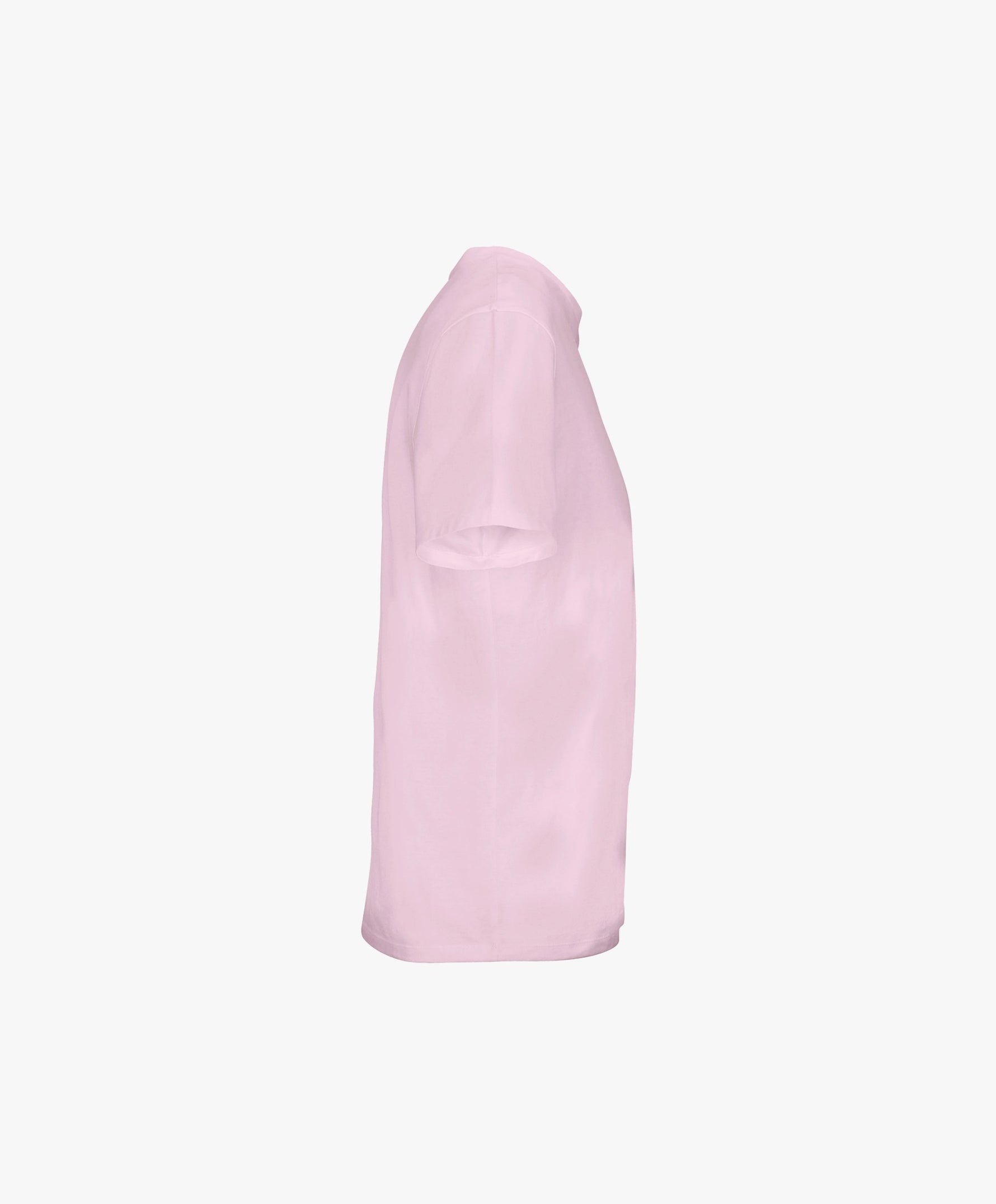 Vue côté droit du t-shirt classique rose poudré « Tu baises dans mon estime. » Salut Fred