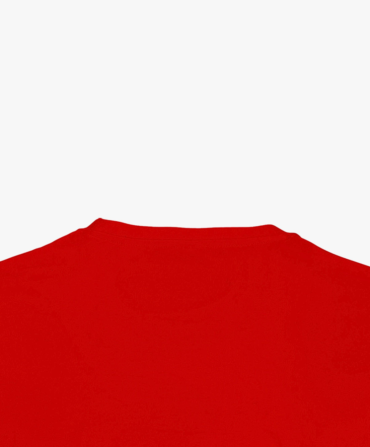Vue extérieure du col du t-shirt classique rouge Salut Fred