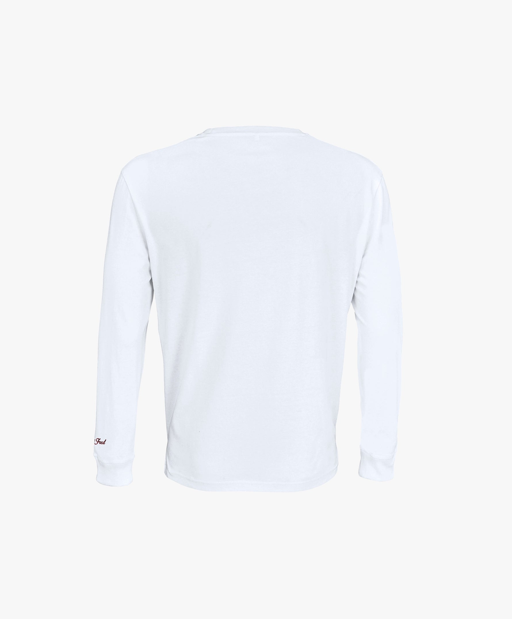 Vue de dos du t-shirt manches longues blanc Salut Fred