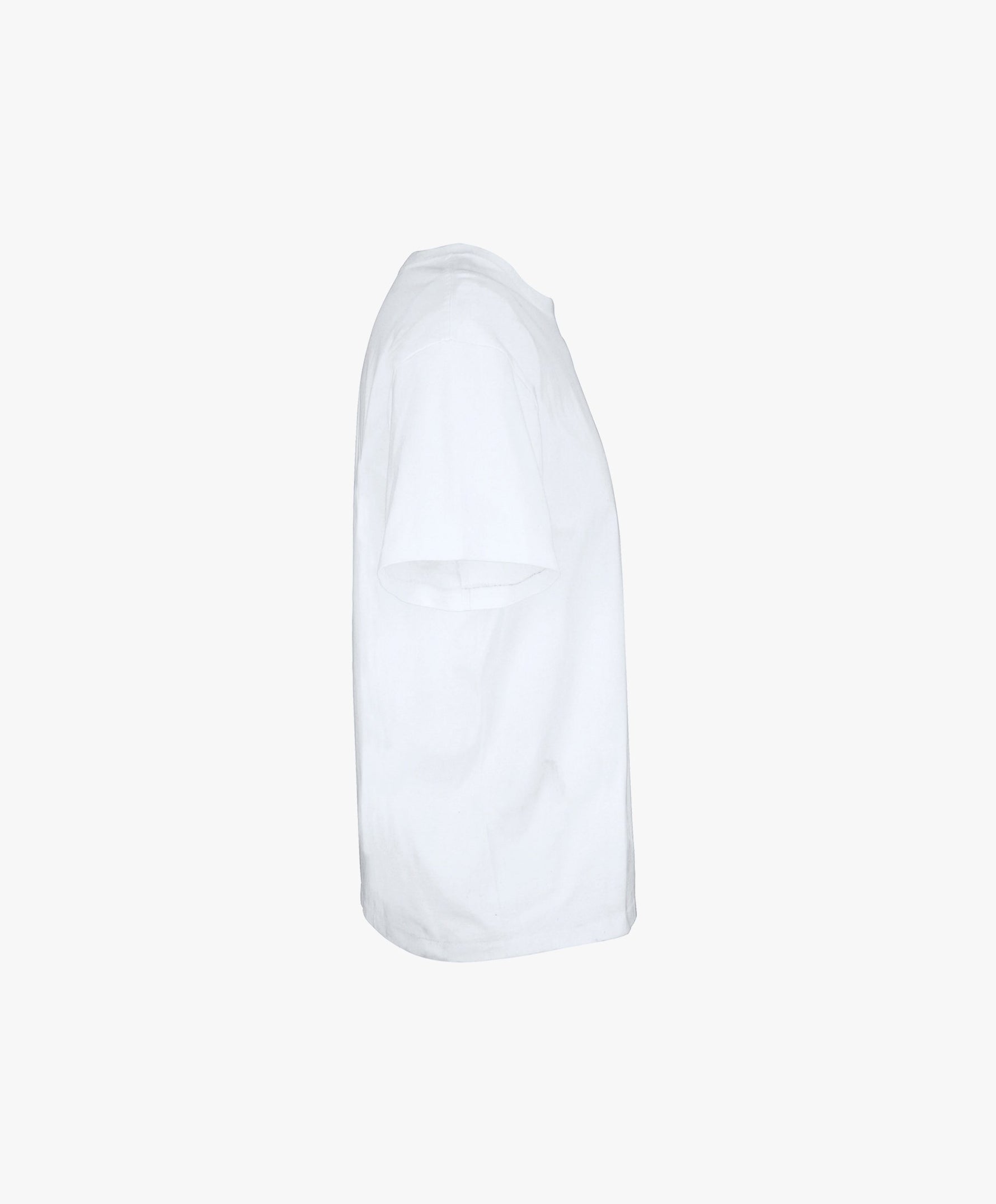 Vue côté droit du t-shirt oversize blanc « Melon Melèche ».