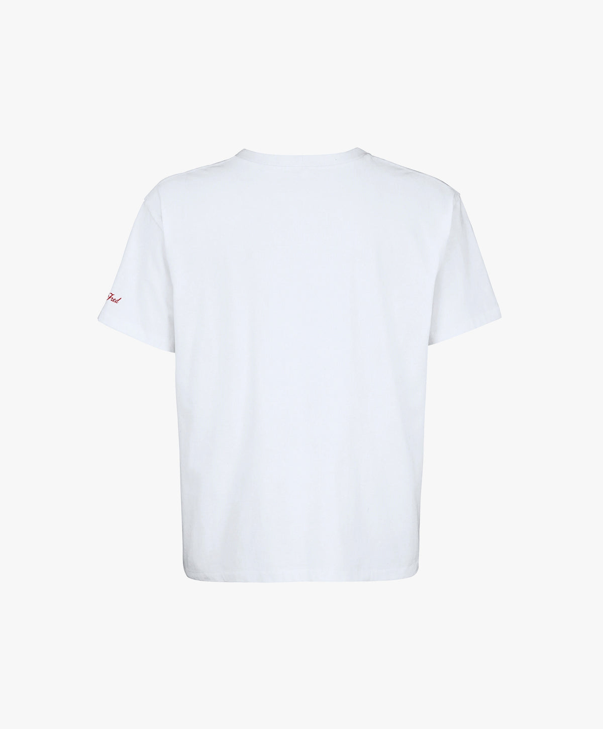 Vue de dos du t-shirt oversize blanc Salut Fred avec motif Rue Duquesne de la collection Rues de France
