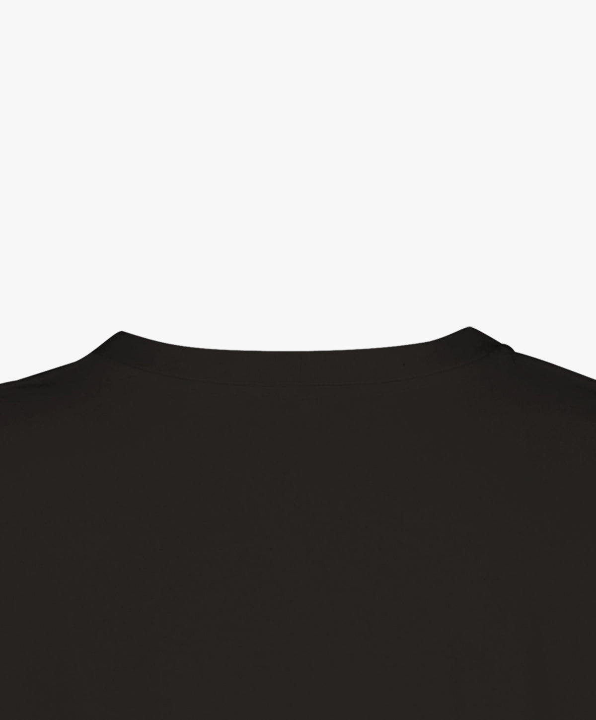 Vue col extérieur du t-shirt oversize noir « Melon Melèche ».