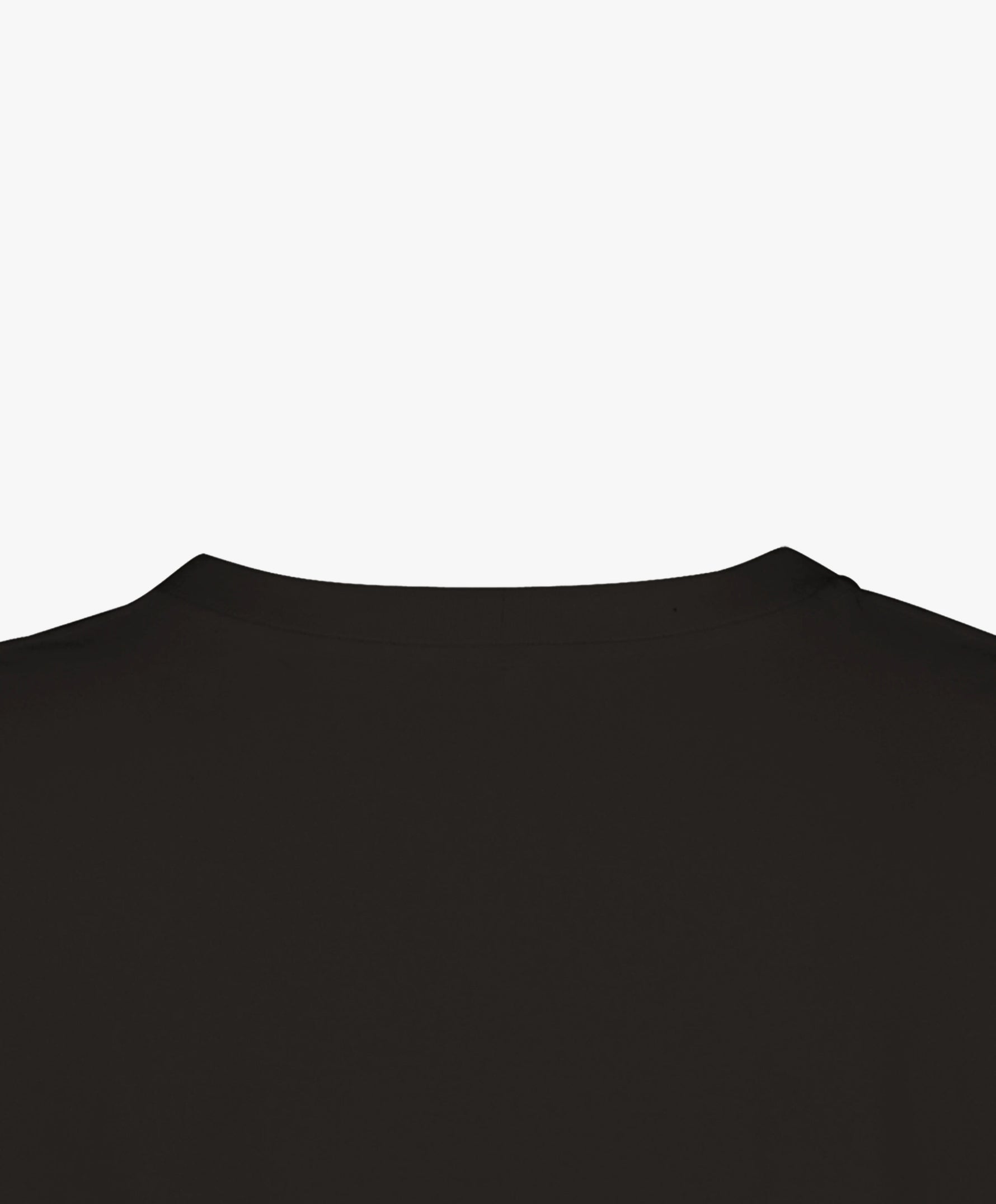 Vue extérieure du col du t-shirt oversize noir Salut Fred